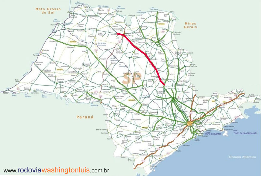 Mapa da Washington Luís em todos os municípios